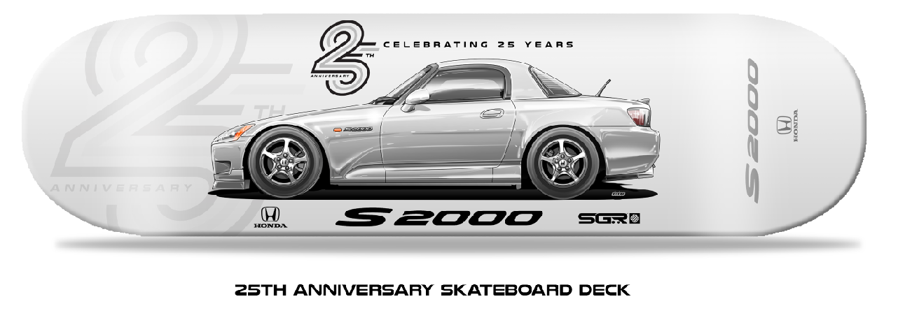 Honda S2000 25th Anniversary Skateboard Deck