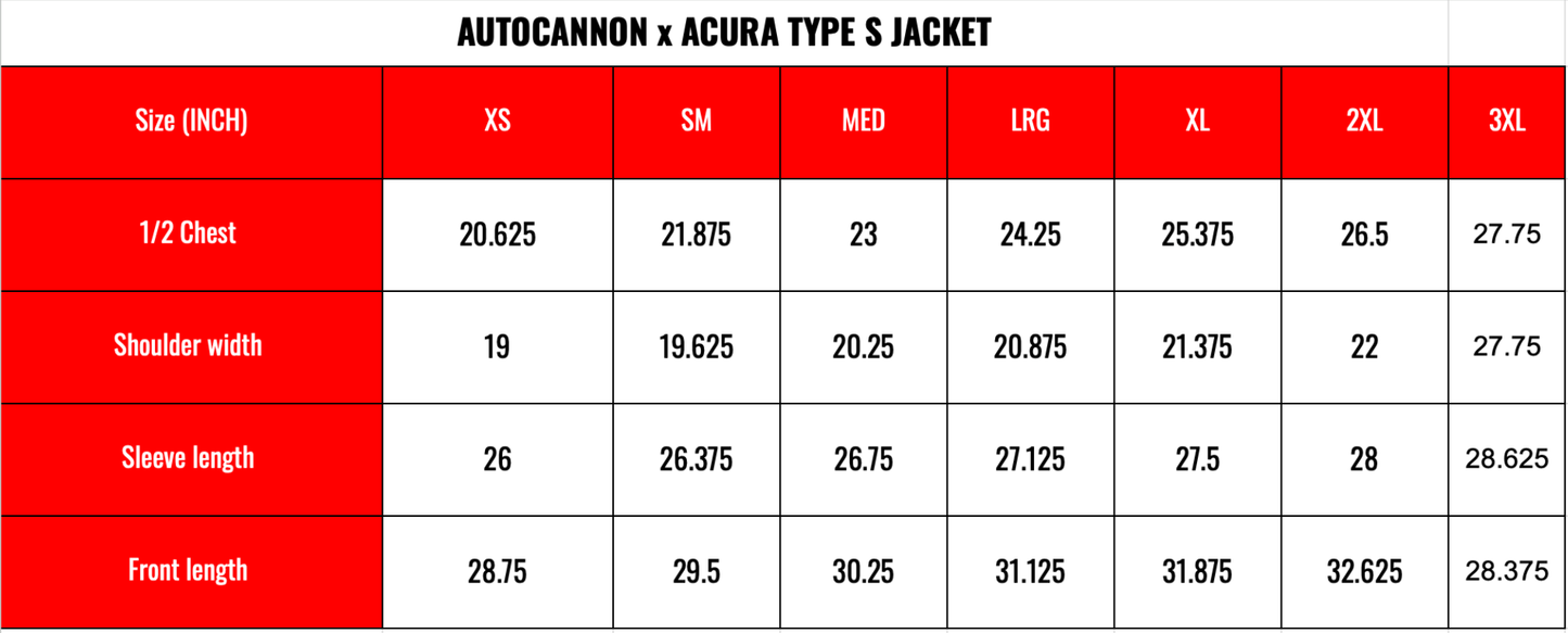 Autocannon x Acura Type S - Zip Jacket - SERIES 1