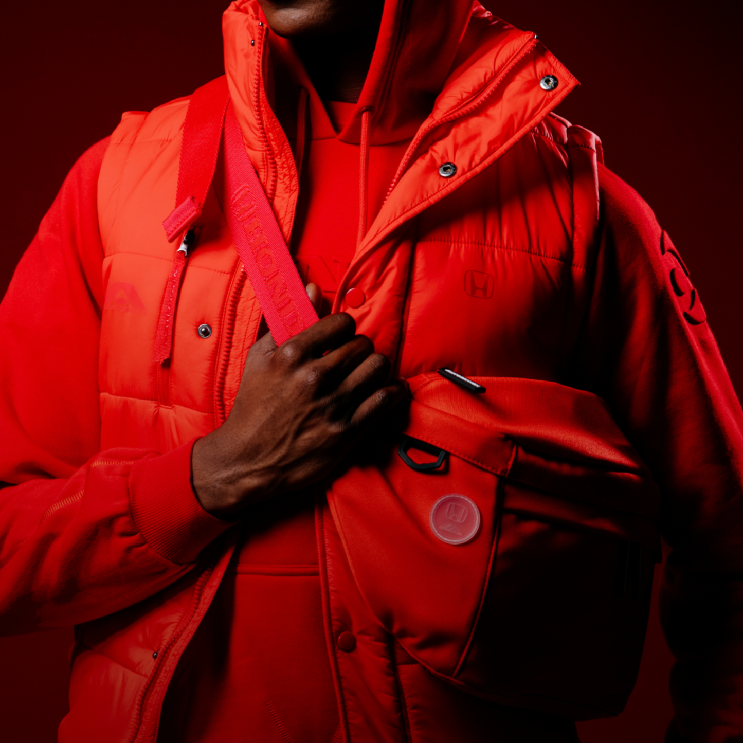 Autocannon x Honda Monochrome Sling Pack Deep Red