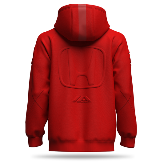 Autocannon x Honda Monochrome Hoodie Deep Red