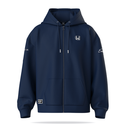 Autocannon x Honda Emblem - Zip Hoodie Jacket NAVY