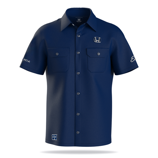 Autocannon x Honda Emblem - Pit Crew Shirt NAVY