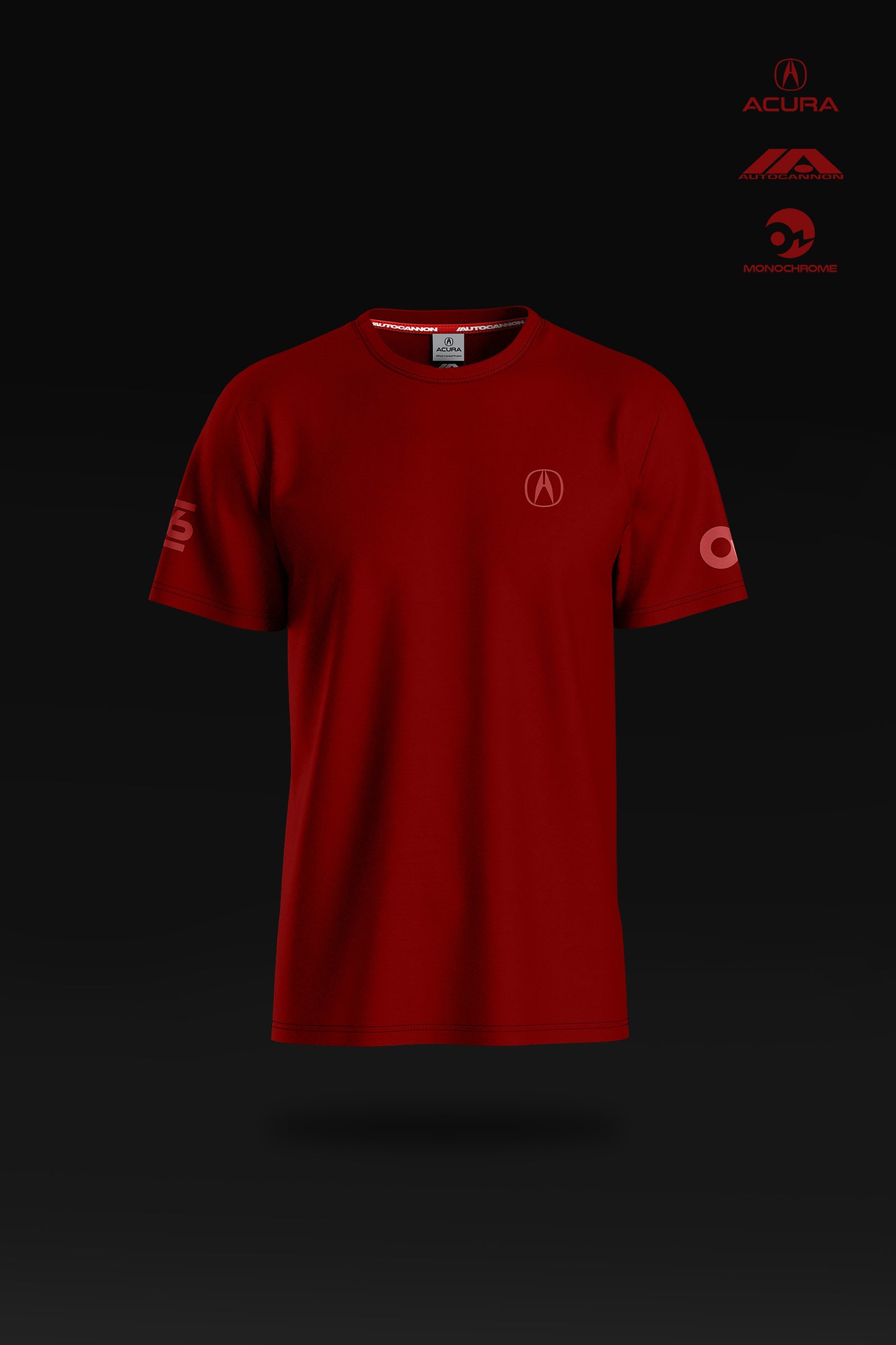 Autocannon x Acura Monochrome Short Sleeve Tee Deep Red