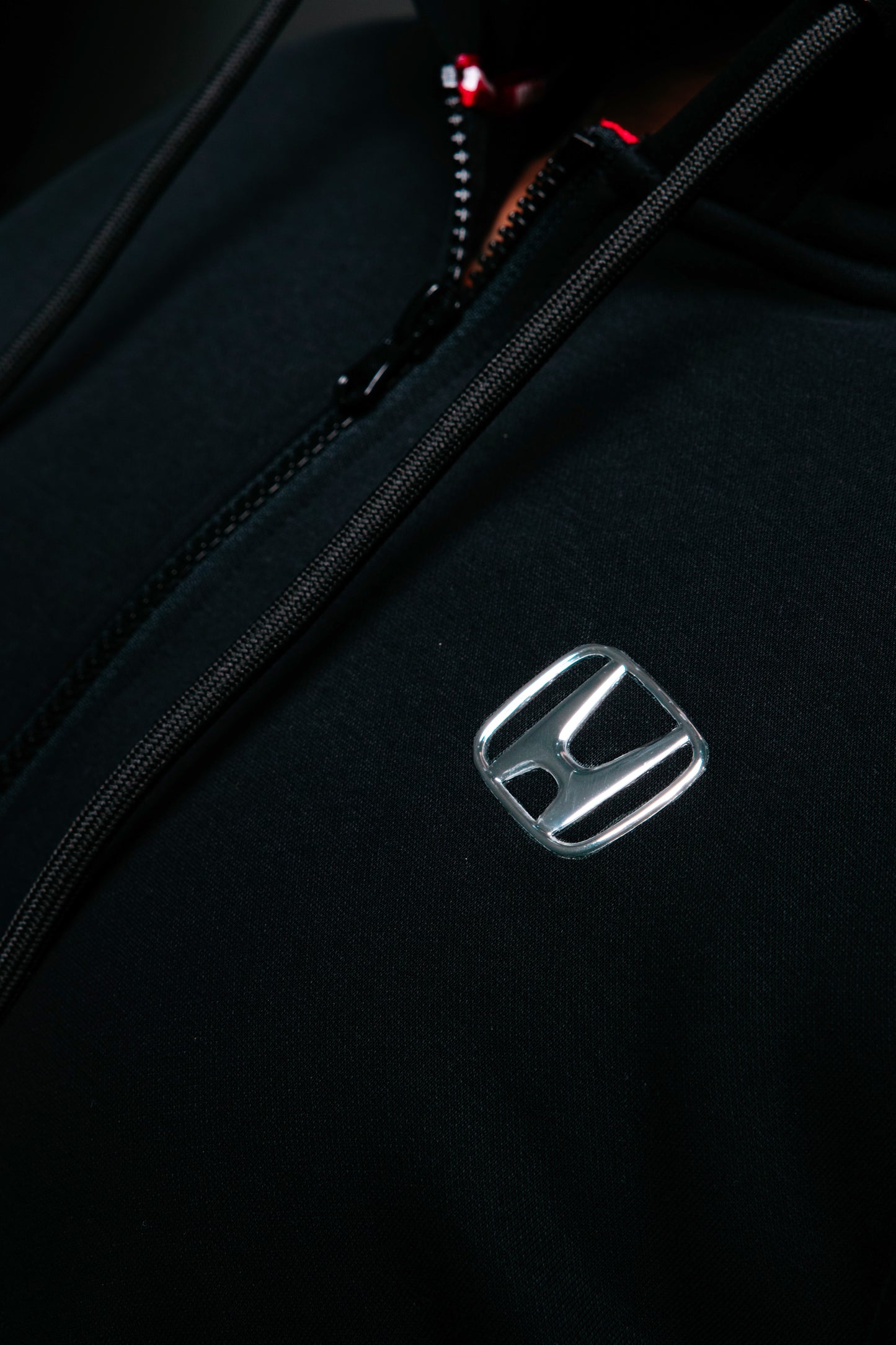 Autocannon x Honda Emblem - Zip Hoodie Jacket BLACK