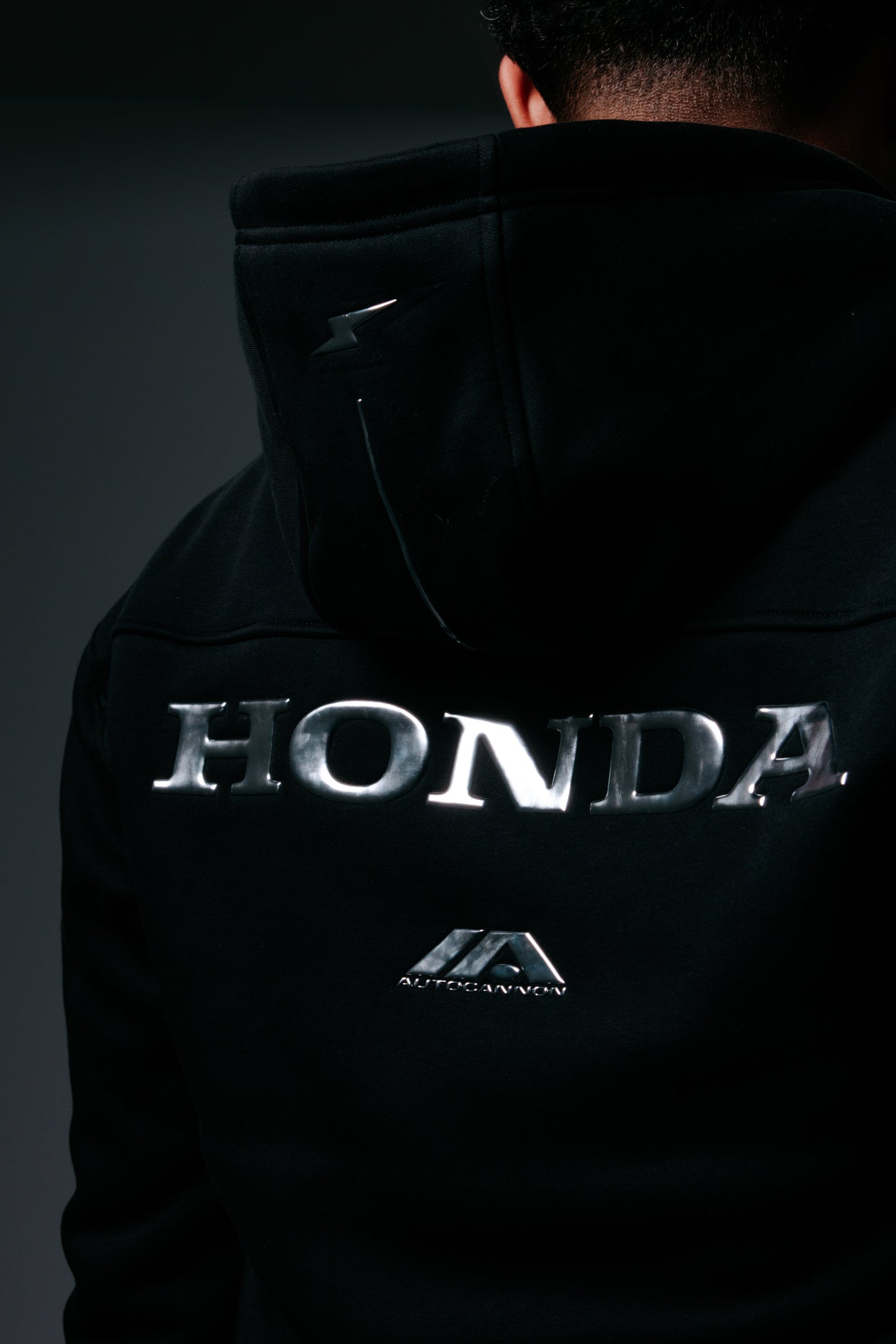 Autocannon x Honda Emblem - Zip Hoodie Jacket BLACK