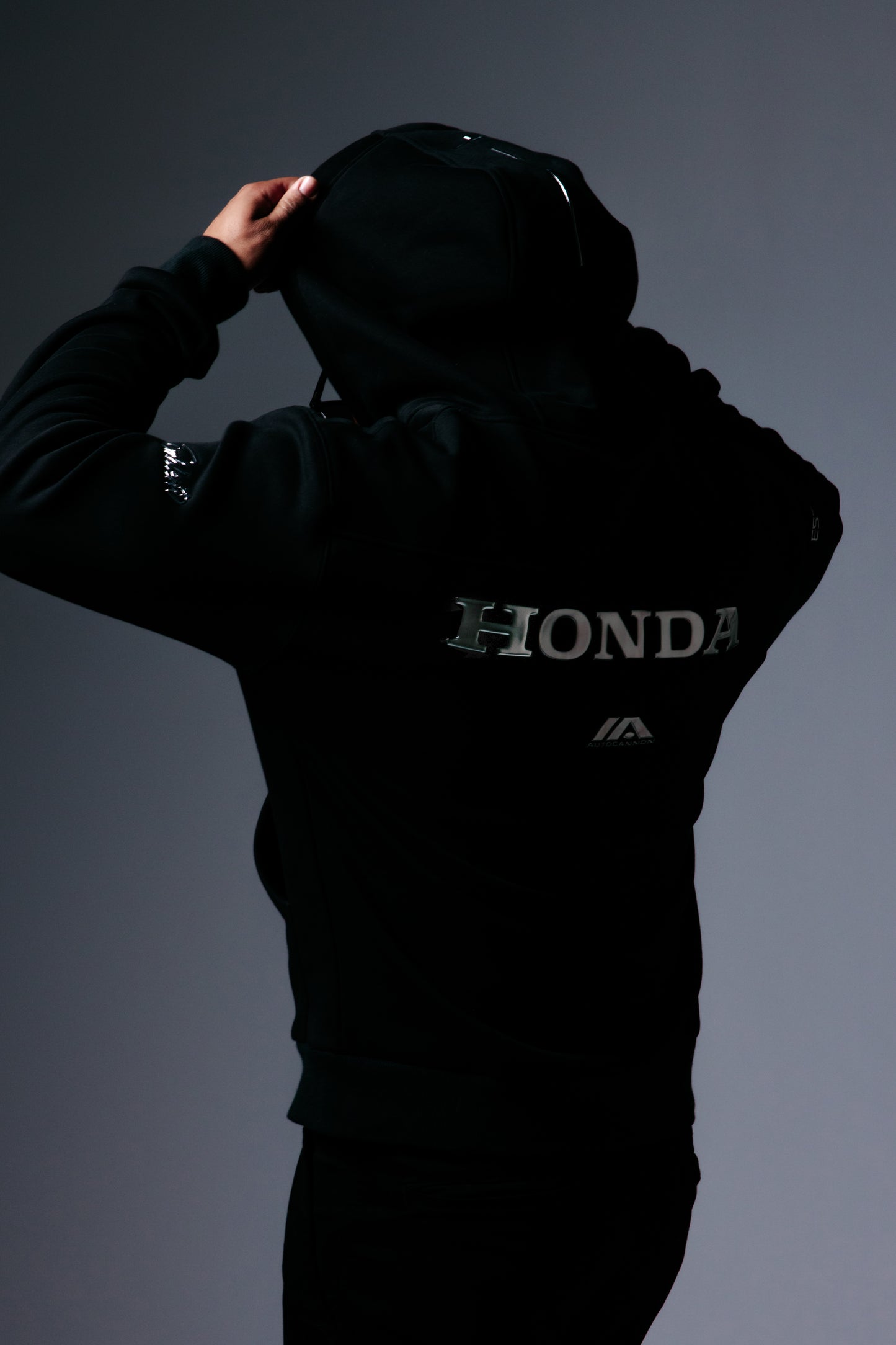 Autocannon x Honda Emblem - Zip Hoodie Jacket BLACK