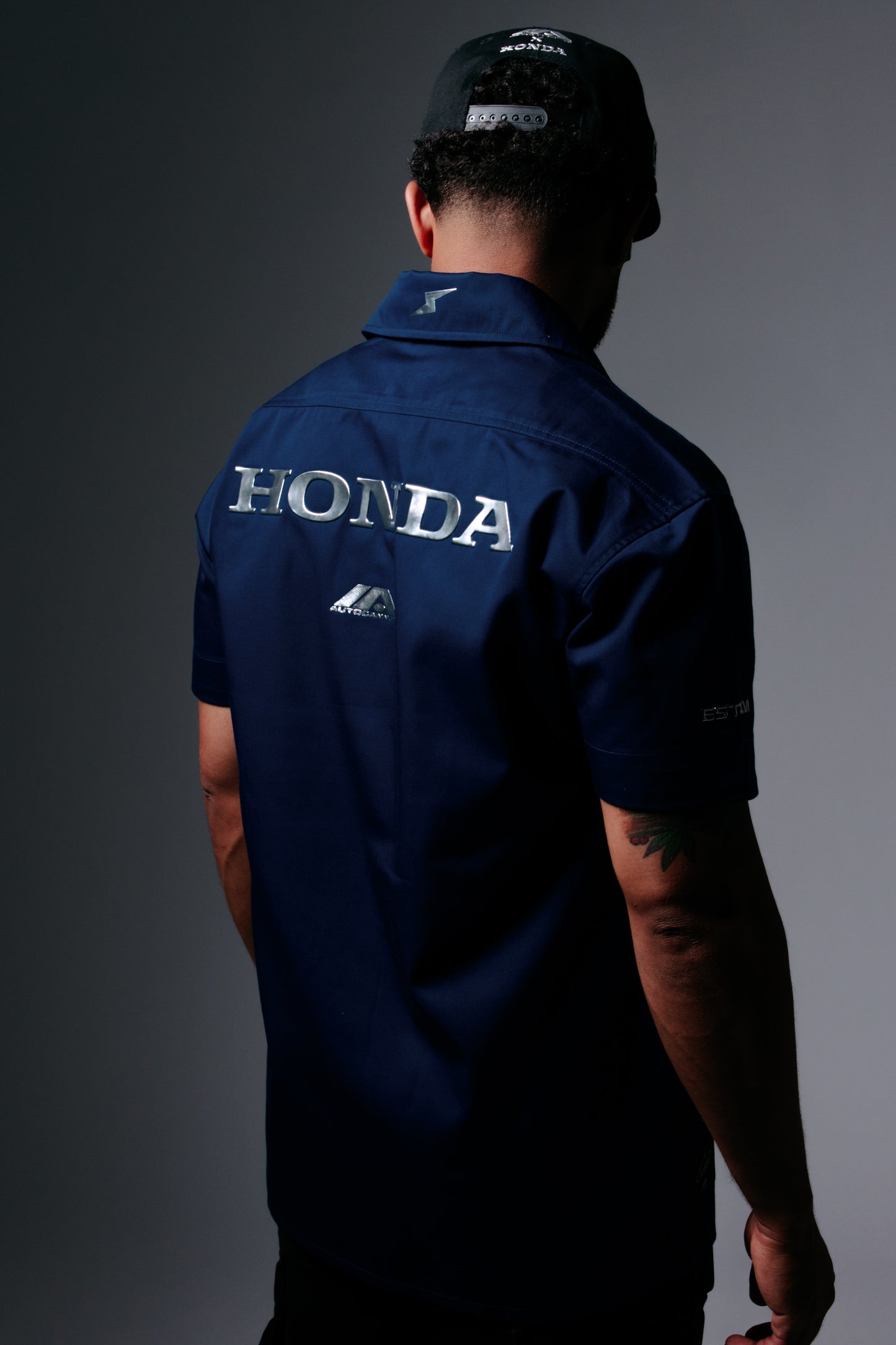 Autocannon x Honda Emblem - Pit Crew Shirt NAVY