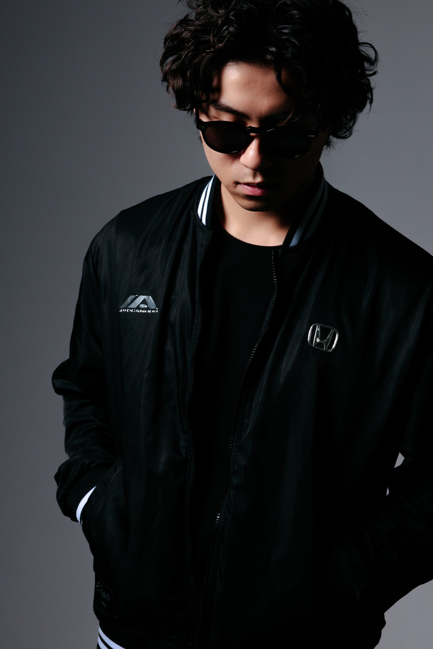 Autocannon x Honda Emblem - Modern Varsity Jacket BLACK