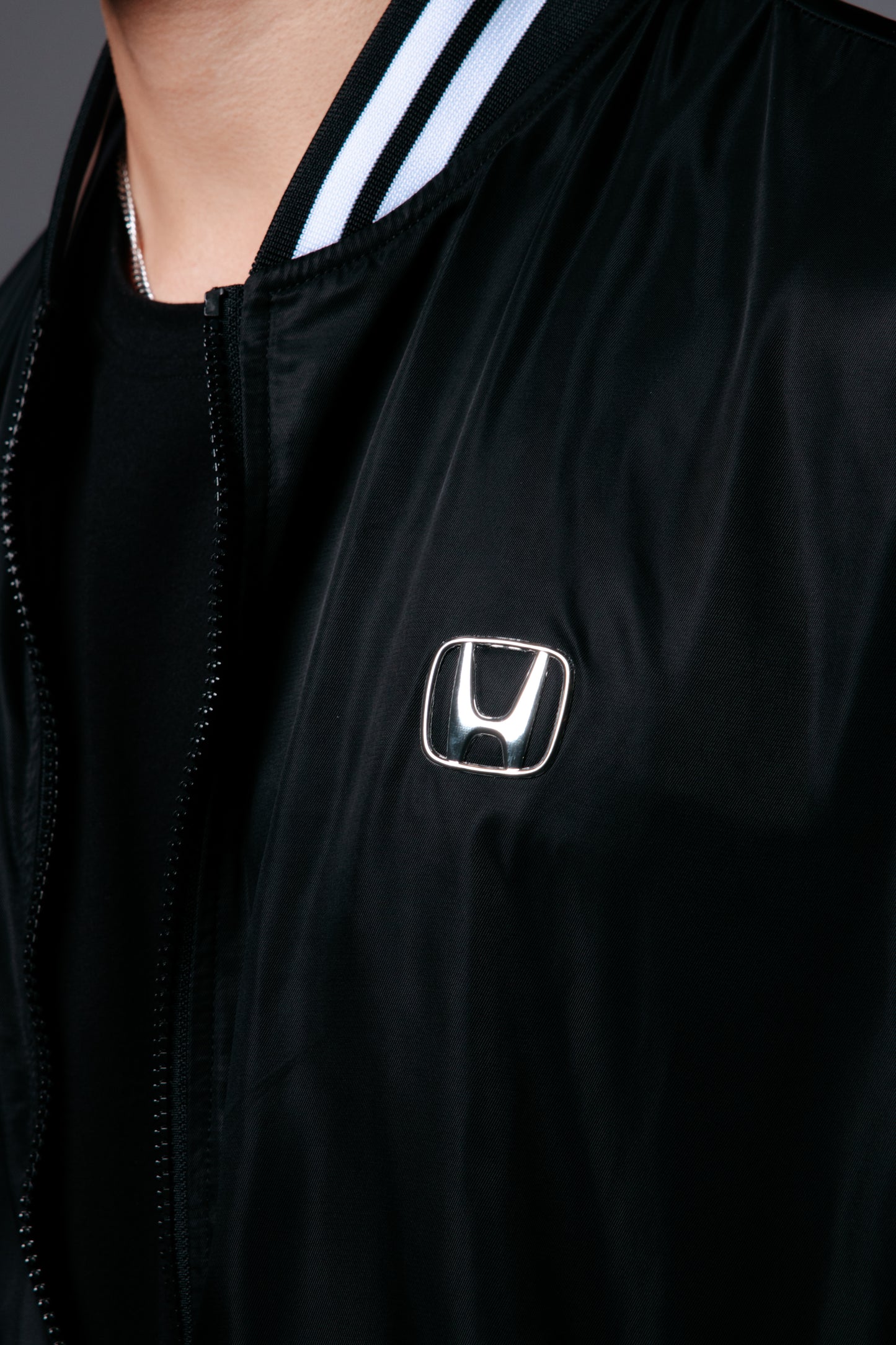 Autocannon x Honda Emblem - Modern Varsity Jacket BLACK