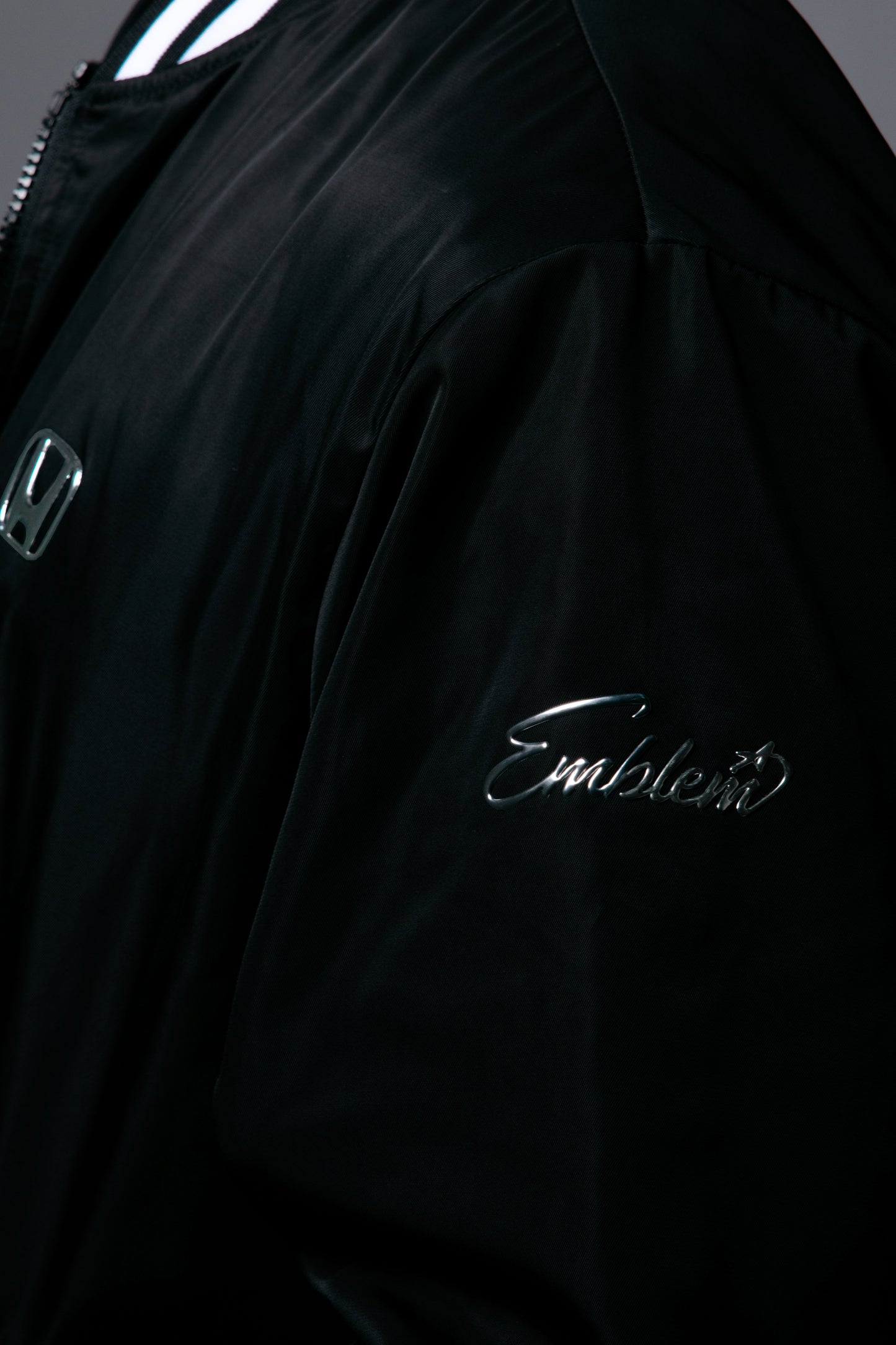 Autocannon x Honda Emblem - Modern Varsity Jacket BLACK