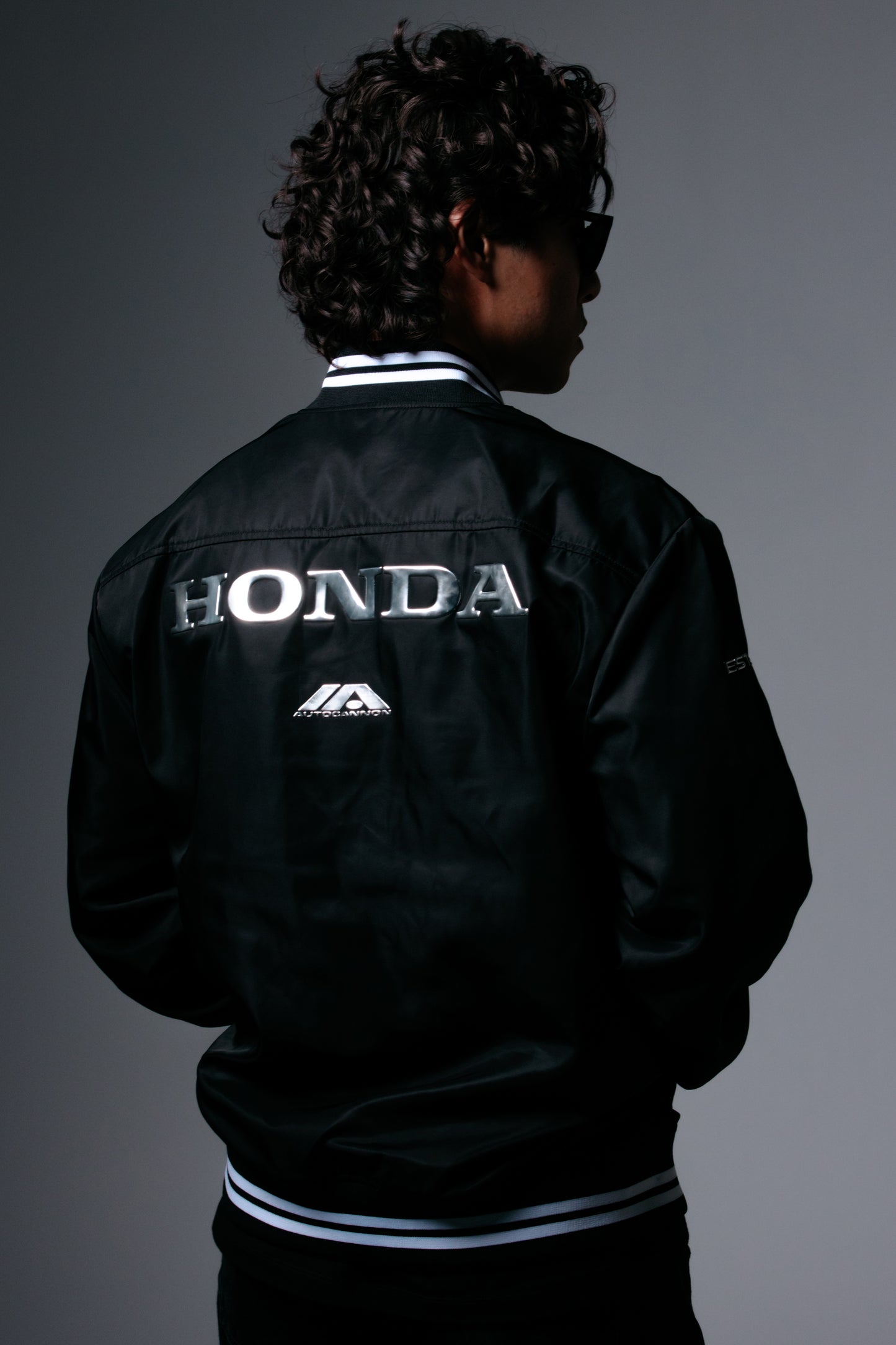 Autocannon x Honda Emblem - Modern Varsity Jacket BLACK