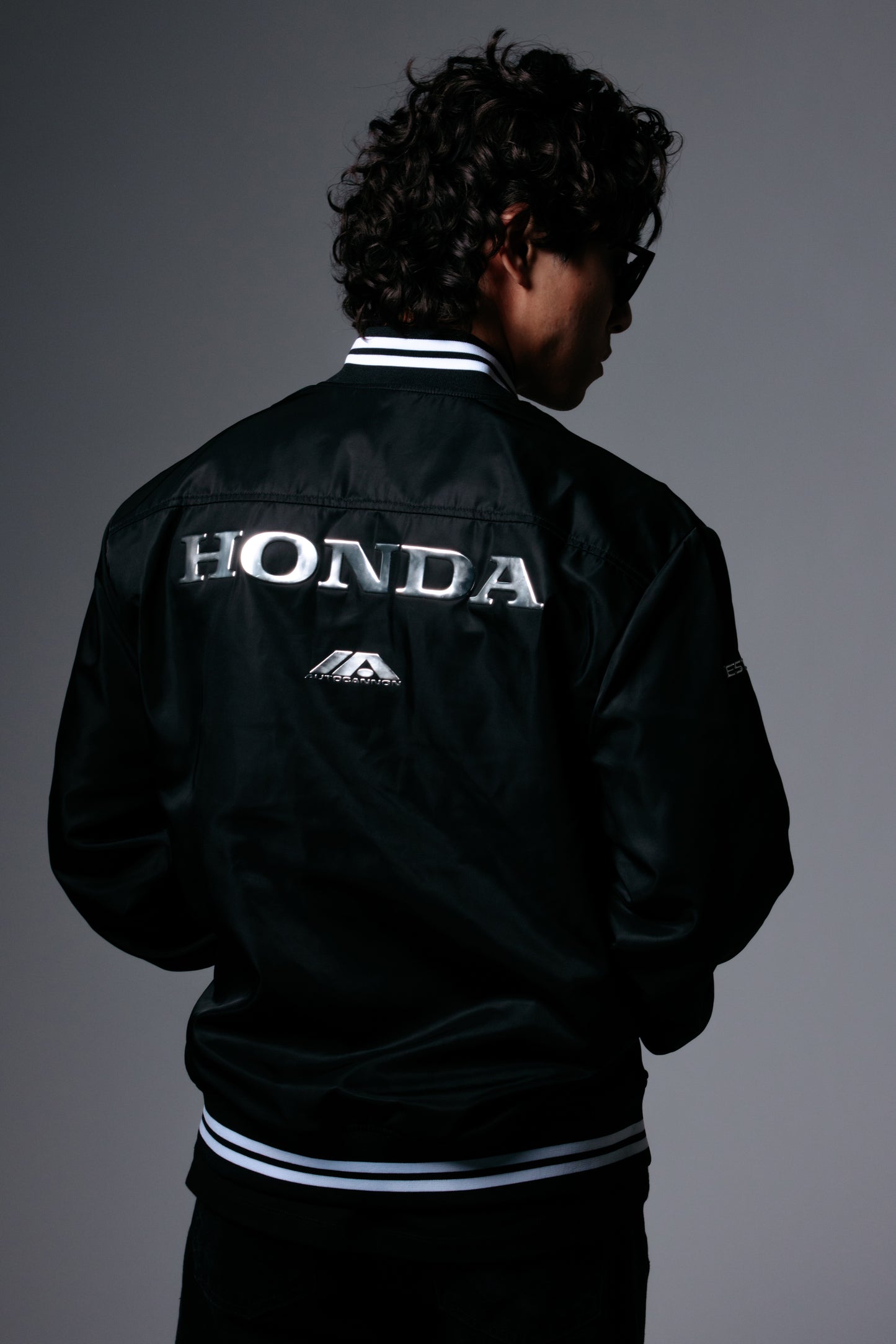 Autocannon x Honda Emblem - Modern Varsity Jacket BLACK