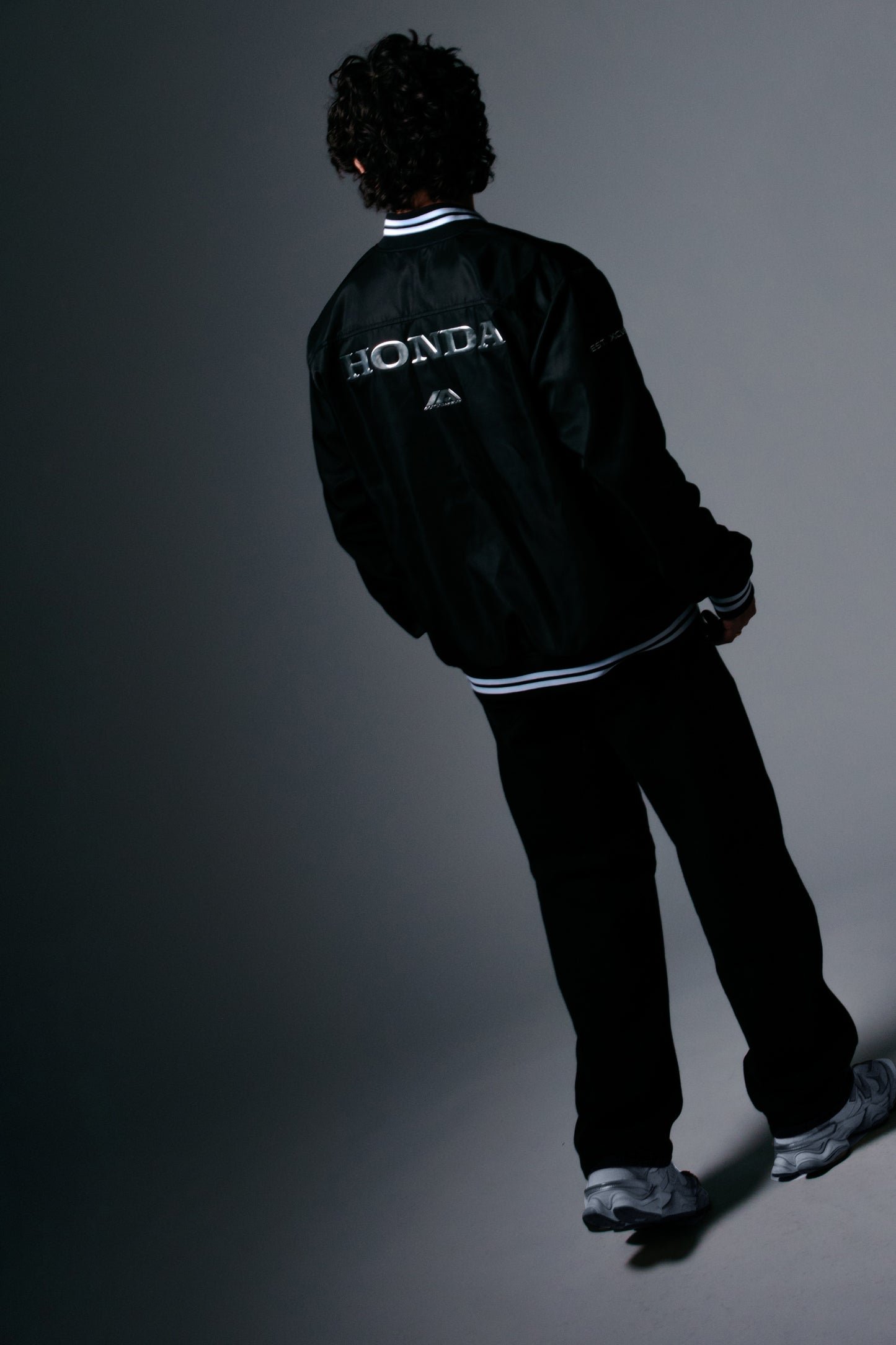 Autocannon x Honda Emblem - Modern Varsity Jacket BLACK