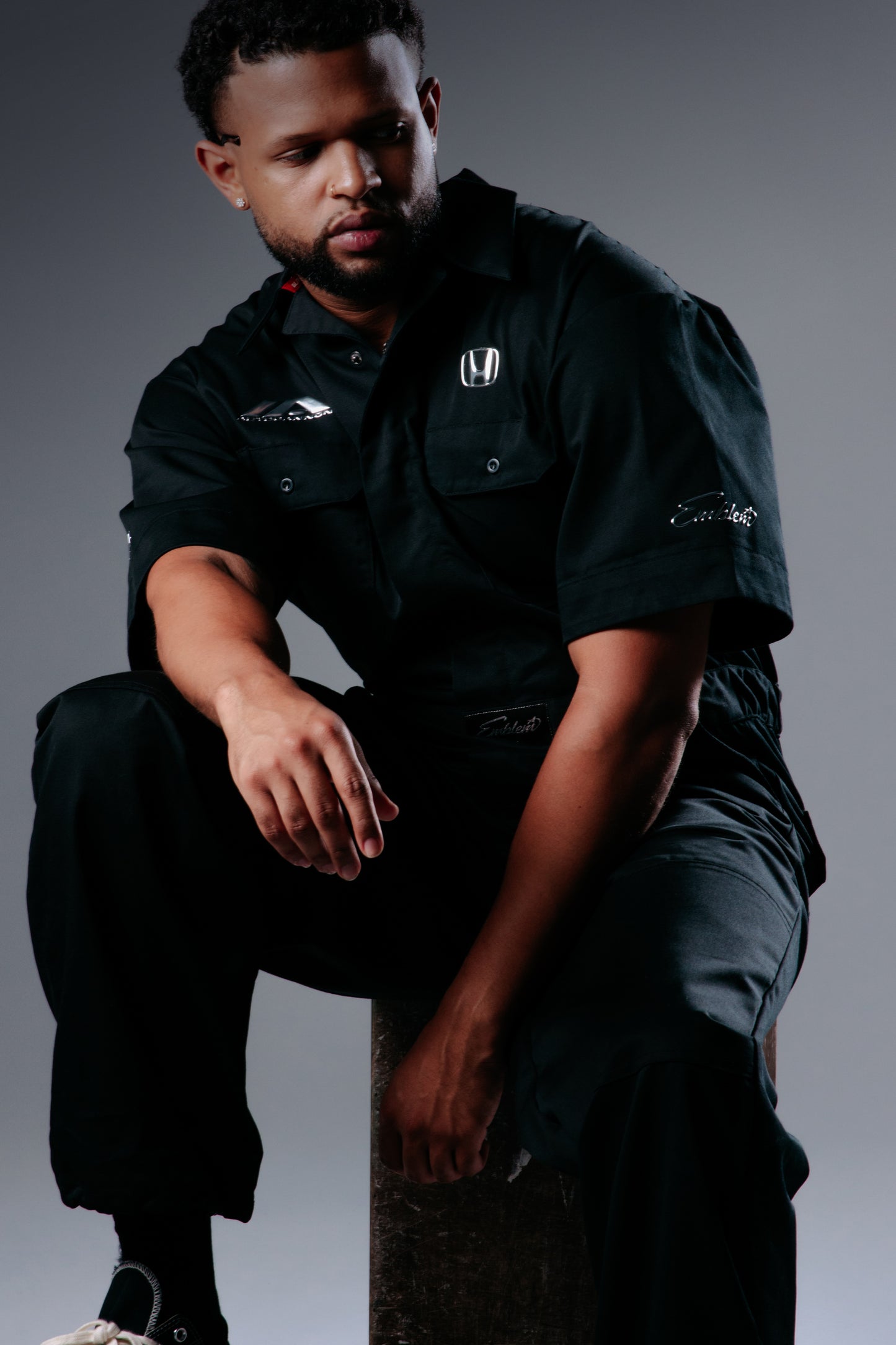 Autocannon x Honda Emblem - Mechanics Coverall BLACK