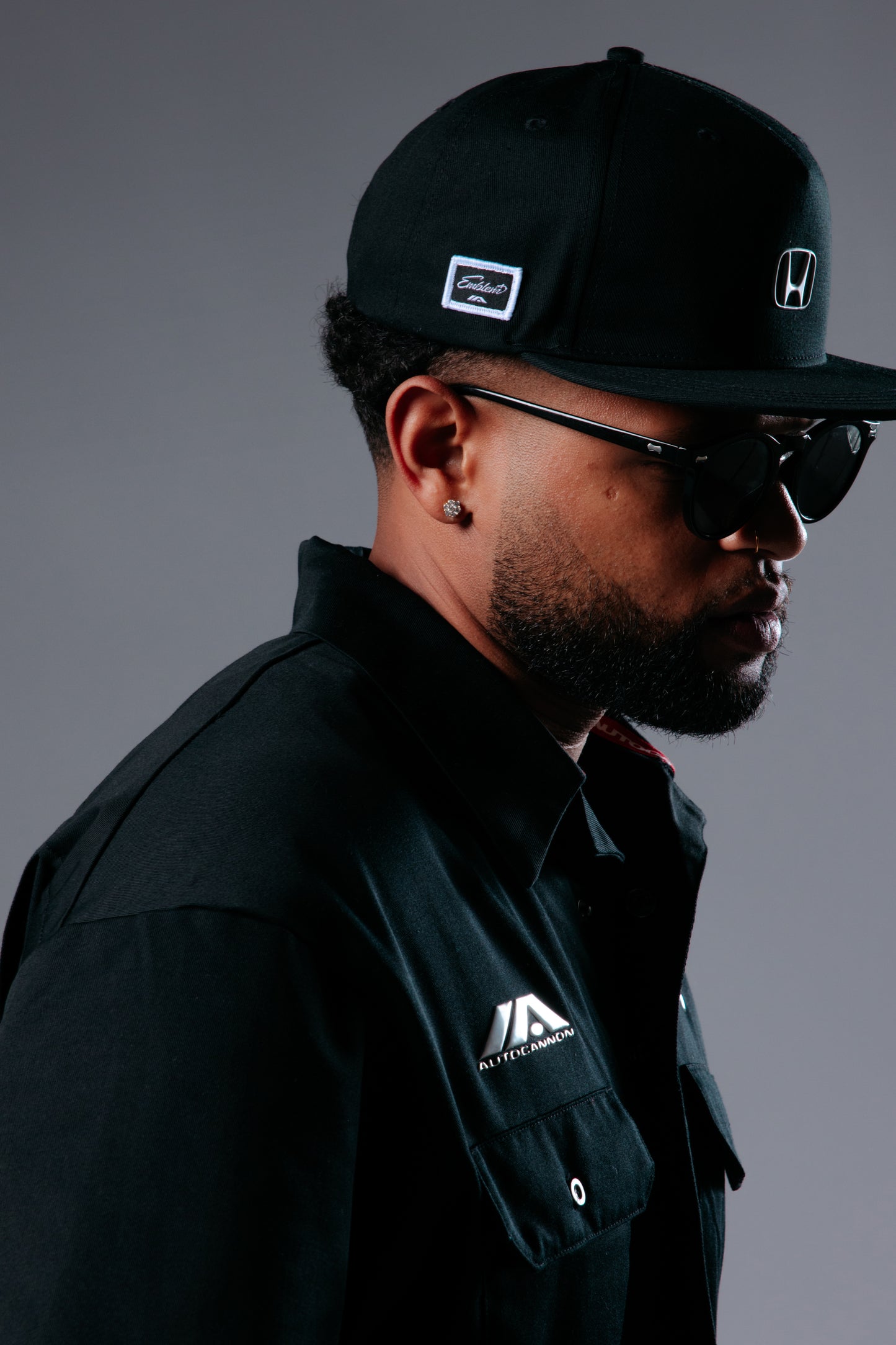 Autocannon x Honda Emblem - Flatbill Hat BLACK