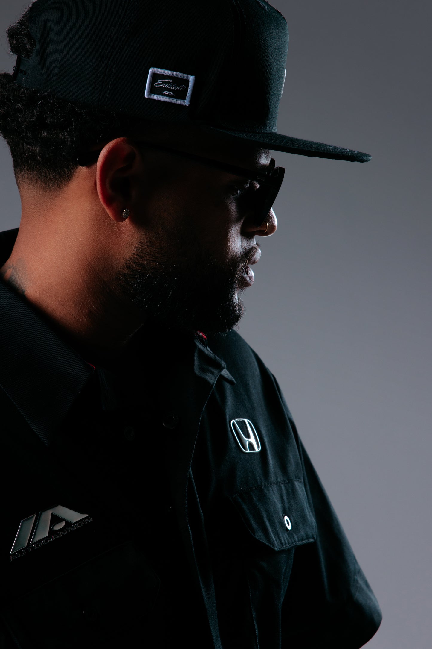 Autocannon x Honda Emblem - Flatbill Hat BLACK