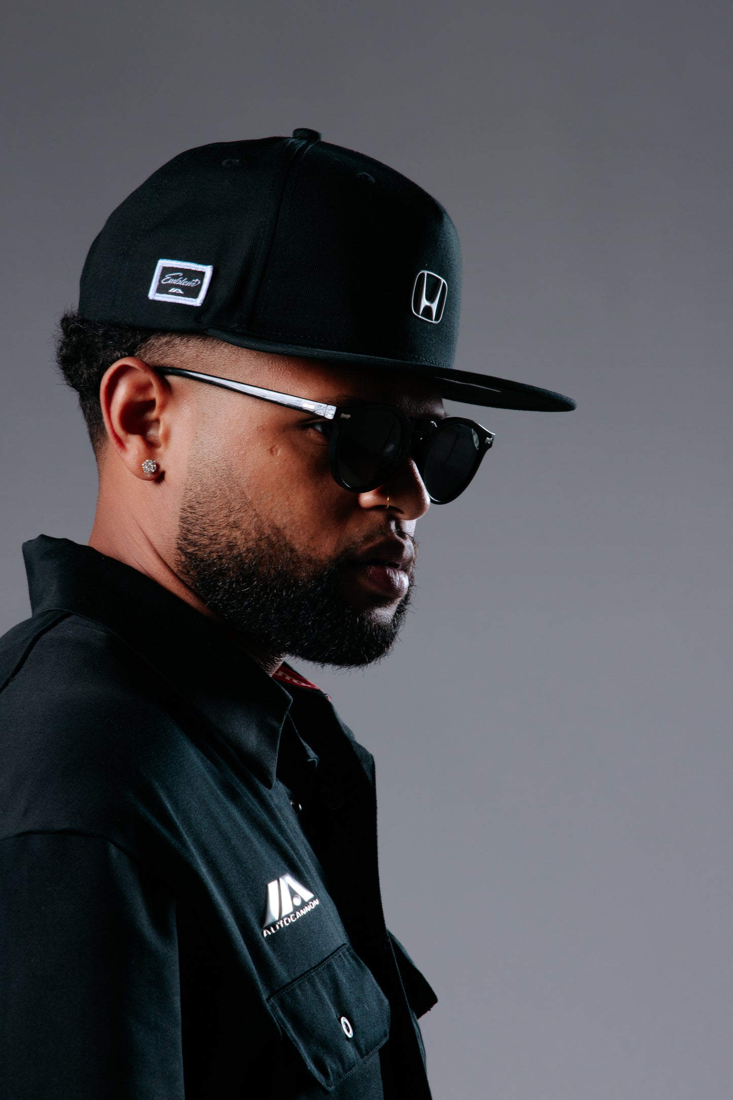 Autocannon x Honda Emblem - Flatbill Hat BLACK