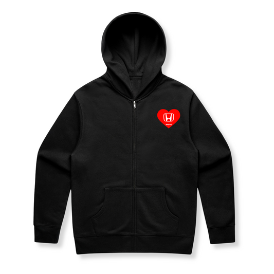 SGR x Honda Hearts Zip Hoodie BLACK