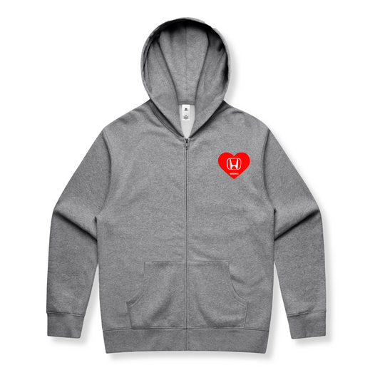 SGR x Honda Hearts Zip Hoodie HEATHER GRAY