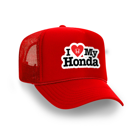 SGR x I Love My Honda Hearts Trucker Hat RED