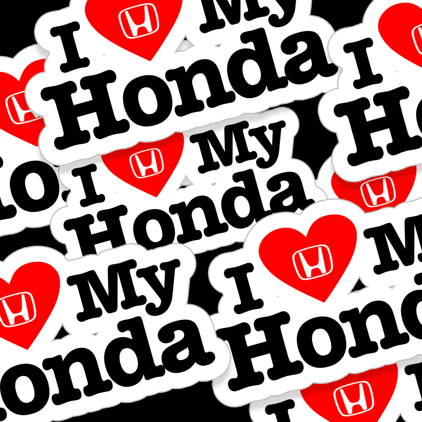 SGR x I Love My Honda Hearts Sticker 5 inch