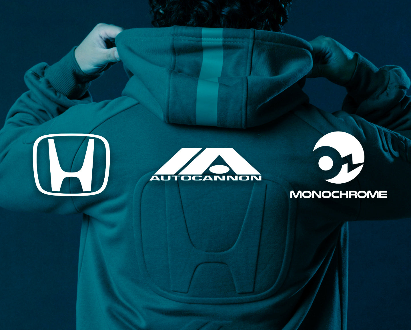 Autocannon x Honda Monochrome2 Hoodie Teal Fog